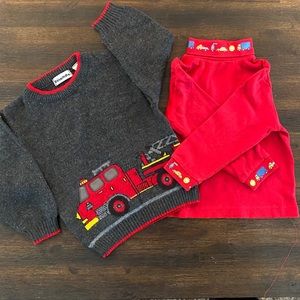 Fire truck sweater and matching turtleneck set